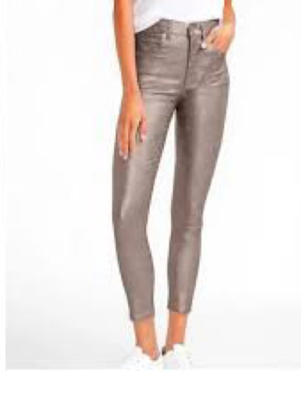 Express Metallic Silver Coated Skinny Jeans Sz 12 NWT Y2K Rave Dopamine